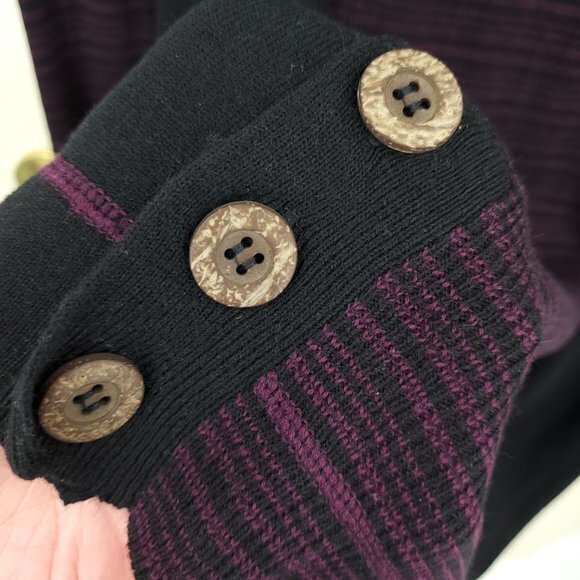 Prana Kelland Wool-Blend Long Sleeve Knit Sweater Dress S Burgundy (Black/Red) - Picture 13 of 16